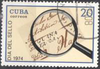 (1974-038) Марка Куба "Штамп "Гуанабакоа""    День почтовой марки II Θ